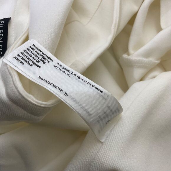 Eileen Fisher asymmetrical zip jacket blazer women’s size M cream career pockets - Picture 7 of 13